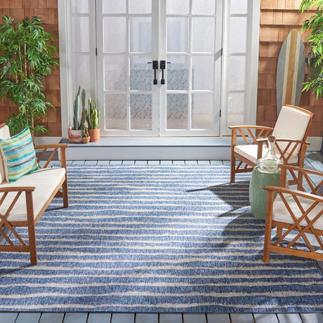 Safavieh Courtyard 6'-7" x 9'-6" Rug in Navy / Grey