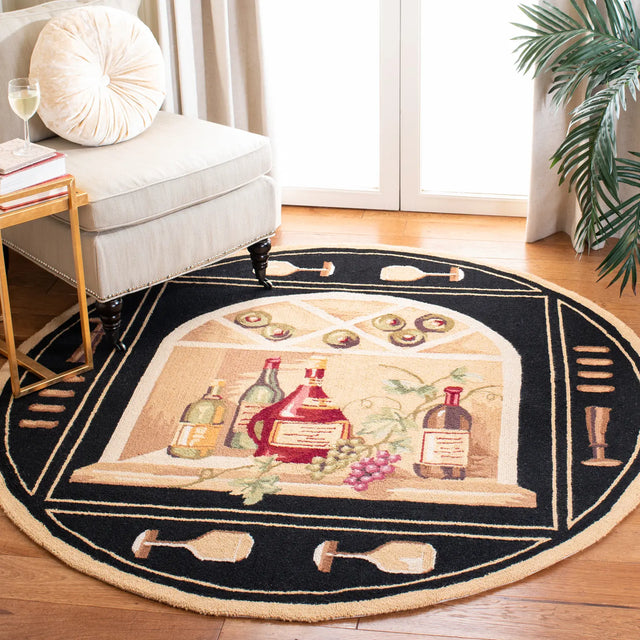 Safavieh Chelsea 5'-6" x 5'-6" Rug in Black / Multi