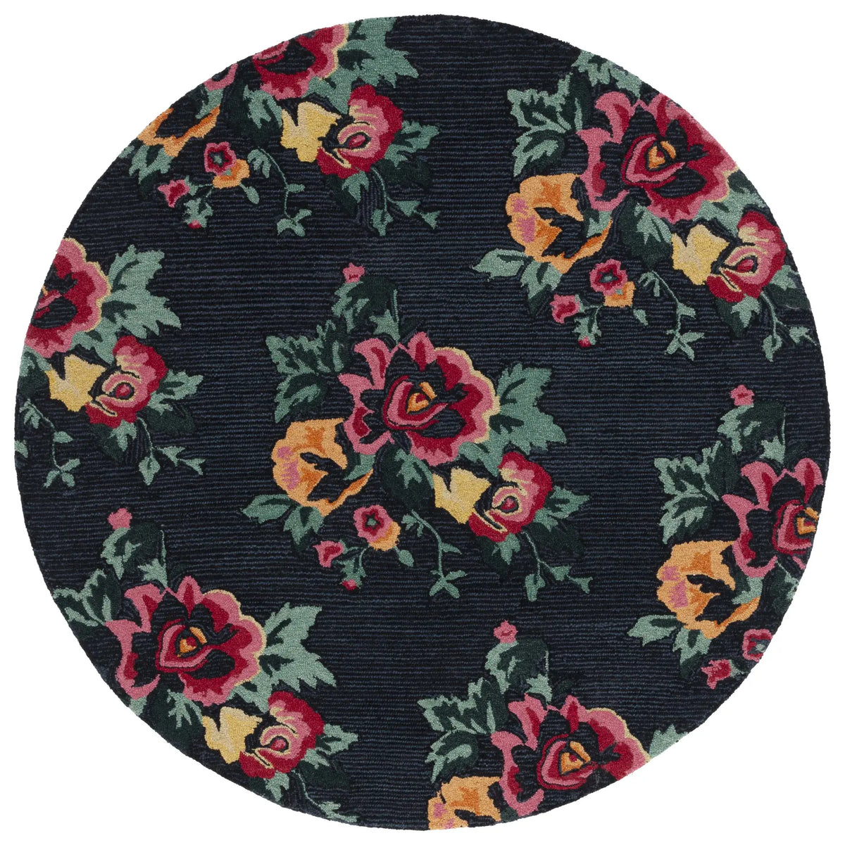Safavieh Jardin 6'-0" x 6'-0" Rug in Black / Pink