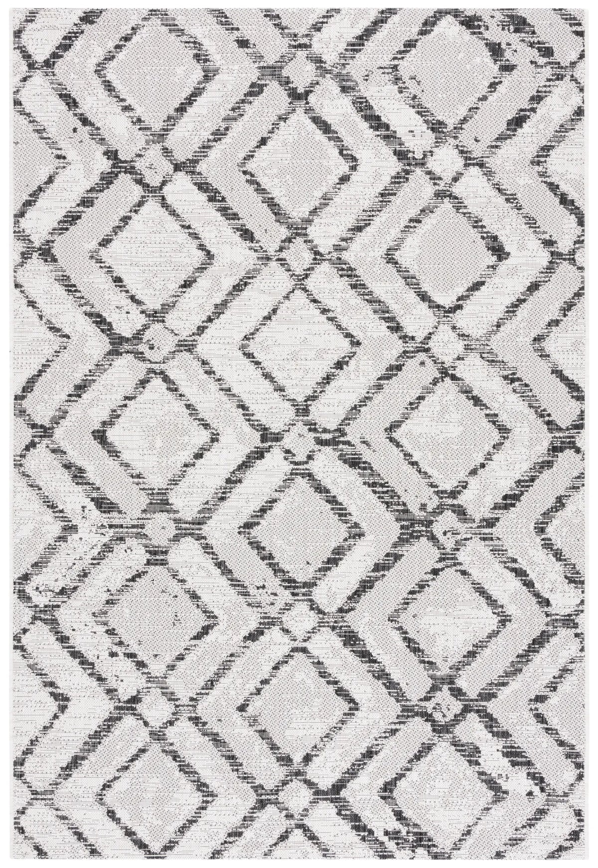 Safavieh Courtyard 4'-0" x 5'-7" Rug in Ivory / Black
