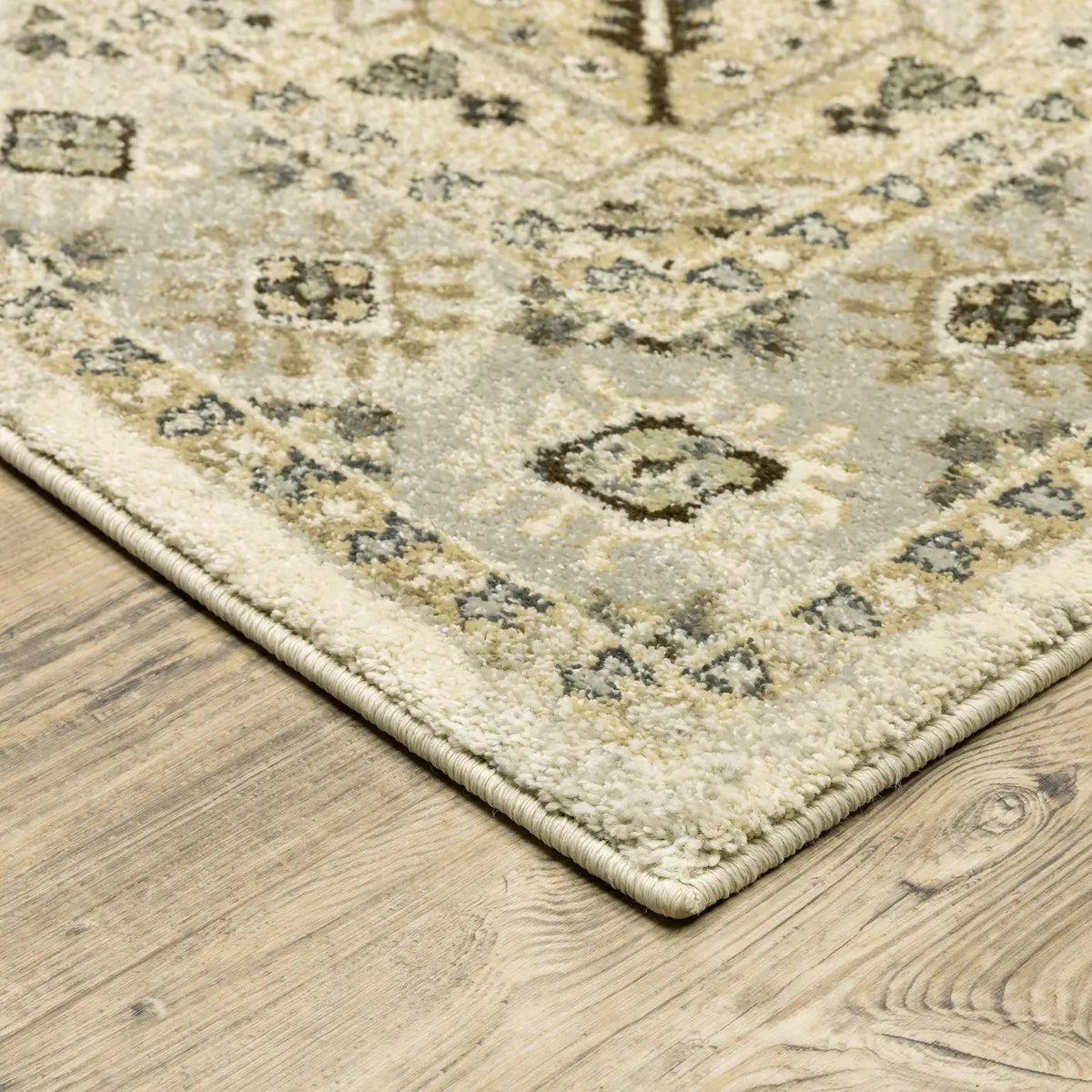 Oriental Weavers Sphinx Florence 4332X Beige/ Grey Rugs - corner detail