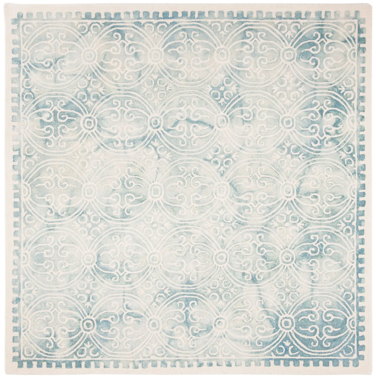 Safavieh Dip Dye 7'-0" x 7'-0" Rug in Light Green / Ivory
