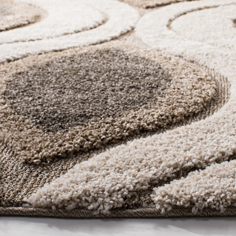 Safavieh Florida Shag 5'-0" x 5'-0" Rug in Cream / Smoke