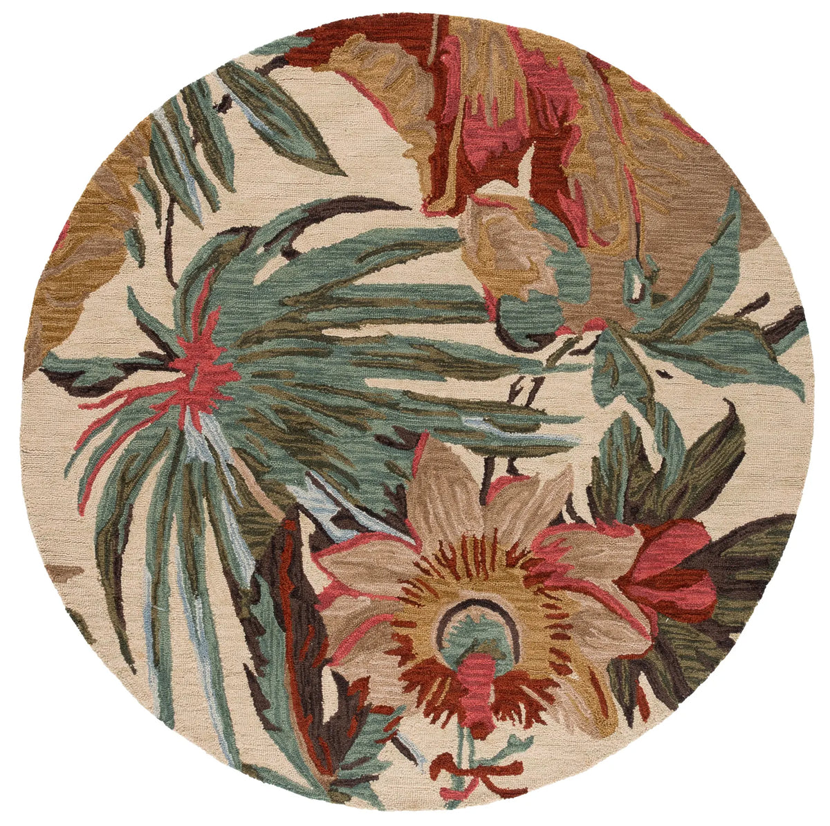 Safavieh Jardin 7'-0" x 7'-0" Rug in Ivory / Multi
