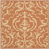Safavieh Courtyard 7'-10" x 7'-10" Rug in Terracotta / Natural