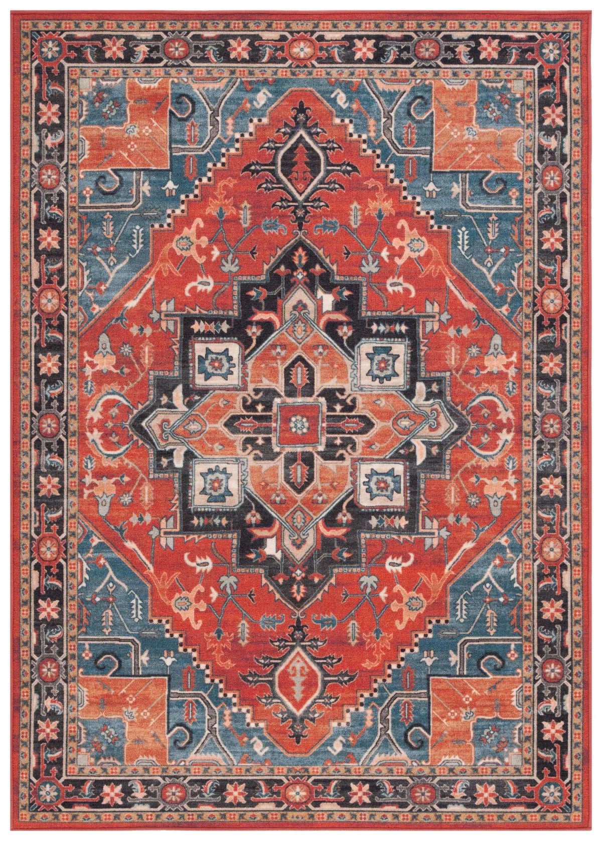 Safavieh Journey 4'-4" x 6'-4" Rug in Rust / Blue Black