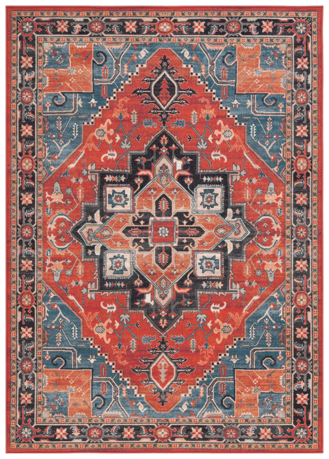 Safavieh Journey 4'-4" x 6'-4" Rug in Rust / Blue Black