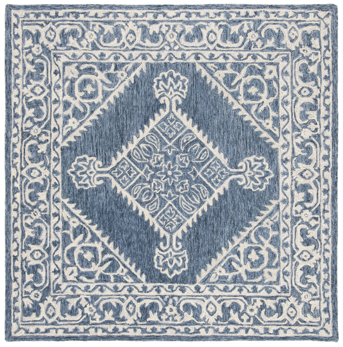 Safavieh Micro-Loop 5'-0" x 5'-0" Rug in Blue / Ivory