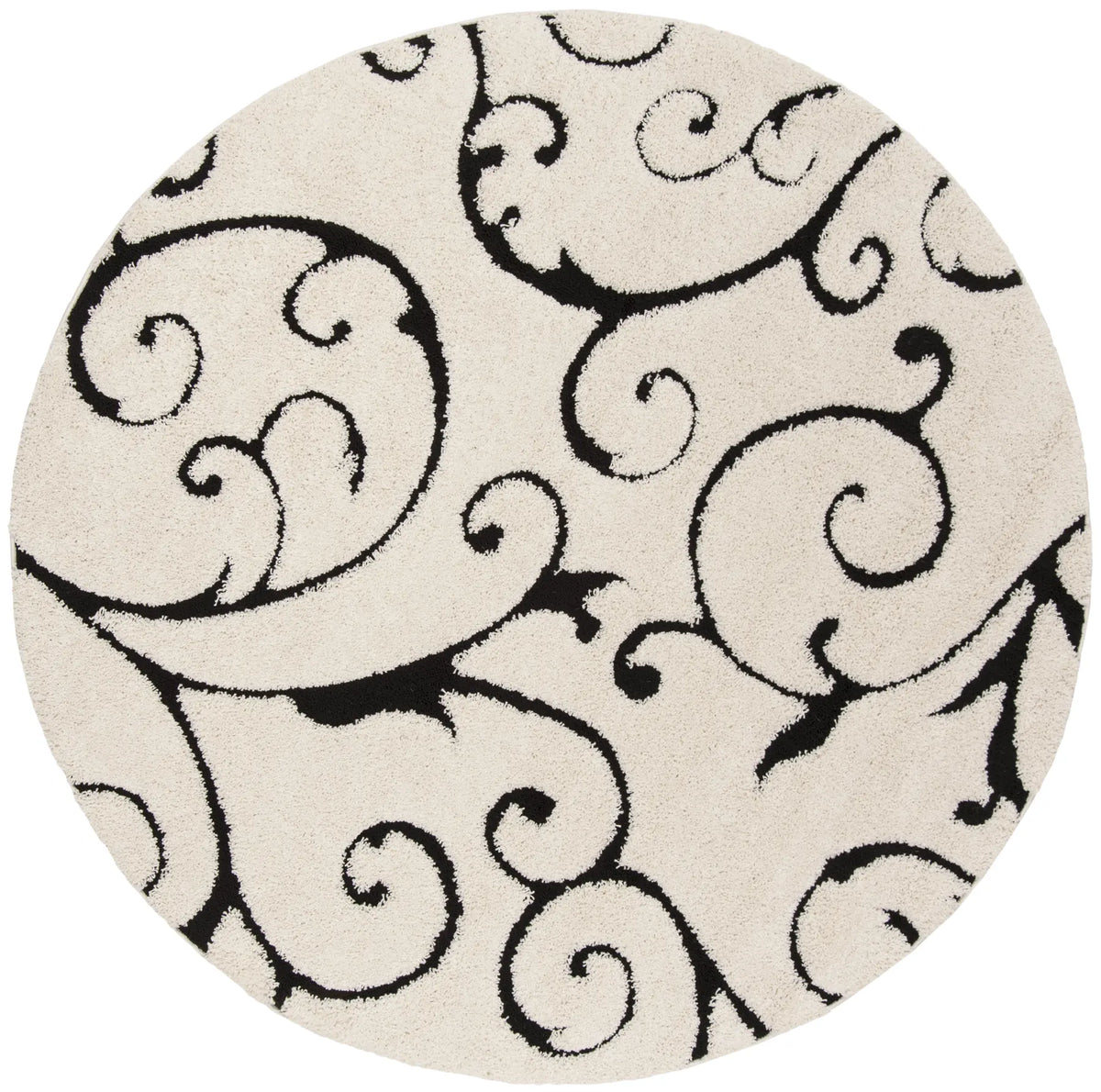 Safavieh Florida Shag 10'-0" x 10'-0" Rug in Ivory / Black