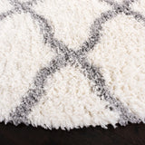 Safavieh Moroccan Tassel Shag 6'-7" x 6'-7" Rug in Ivory / Light Grey