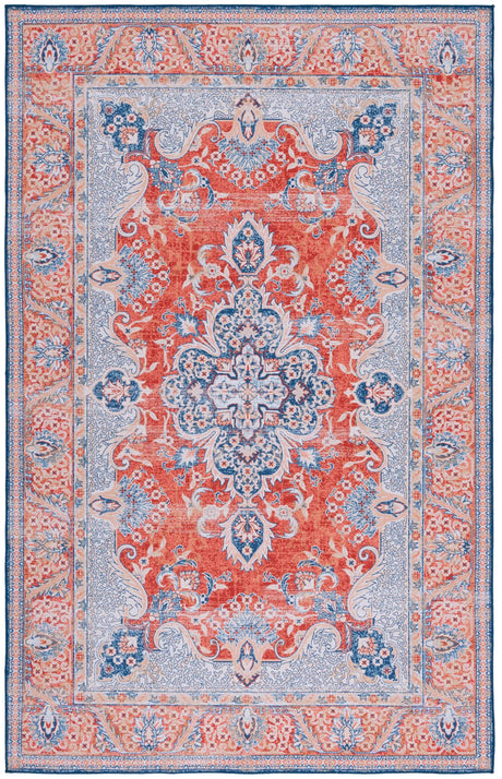 Safavieh Tucson 4'-0" x 6'-0" Rug in Rust / Blue