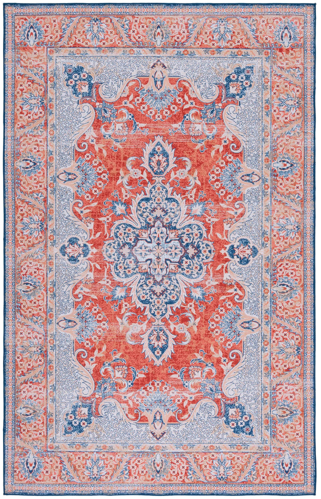 Safavieh Tucson 4'-0" x 6'-0" Rug in Rust / Blue
