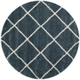 Safavieh Hudson Shag 5'-3" x 5'-3" Rug in Slate Blue / Ivory