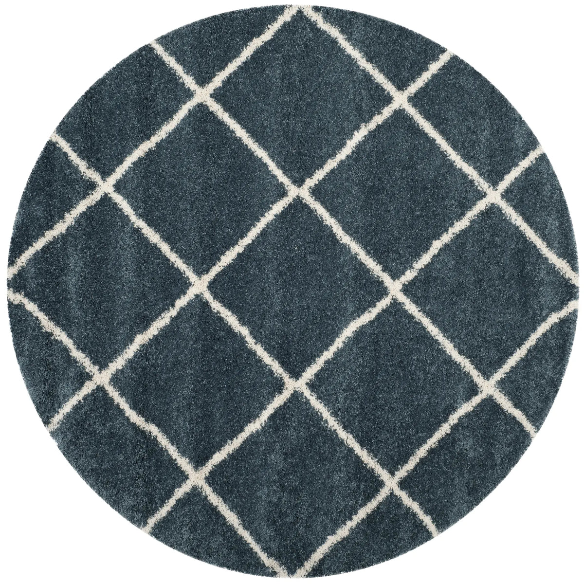 Safavieh Hudson Shag 5'-3" x 5'-3" Rug in Slate Blue / Ivory