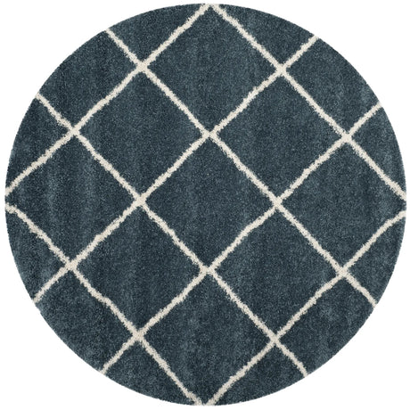 Safavieh Hudson Shag 5'-3" x 5'-3" Rug in Slate Blue / Ivory