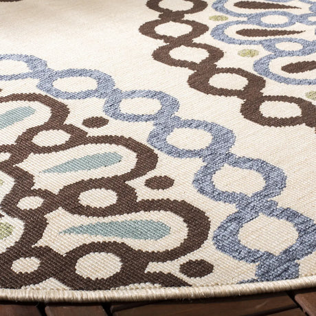 Safavieh Veranda 5'-3" x 5'-3" Rug in Cream / Blue