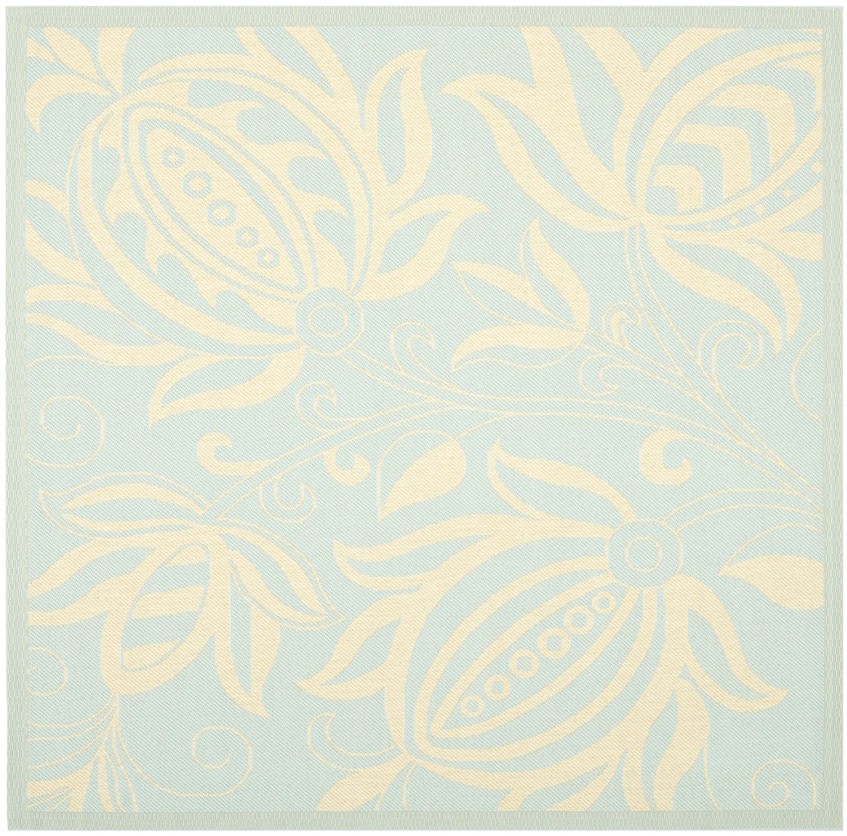 Safavieh Courtyard 6'-7" x 6'-7" Rug in Aqua / Cream