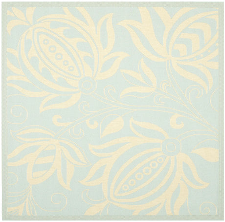 Safavieh Courtyard 6'-7" x 6'-7" Rug in Aqua / Cream
