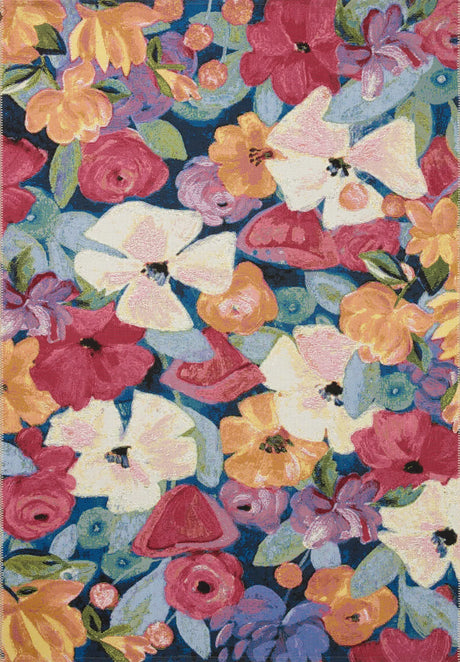 Loloi Botanical Bot-02 Navy/Multi Rug - main flat