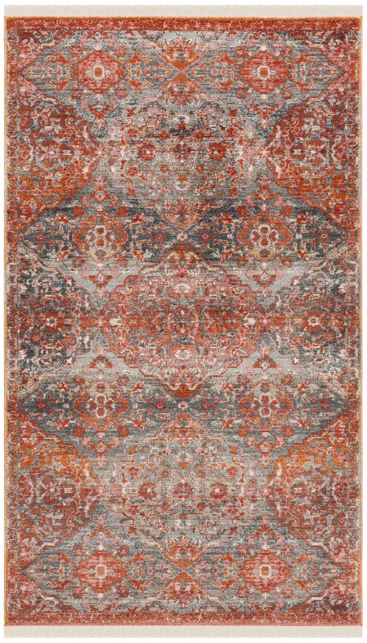 Safavieh Vintage Persian 3'-0" x 5'-0" Rug in Aqua / Orange