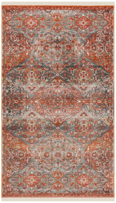Safavieh Vintage Persian 3'-0" x 5'-0" Rug in Aqua / Orange
