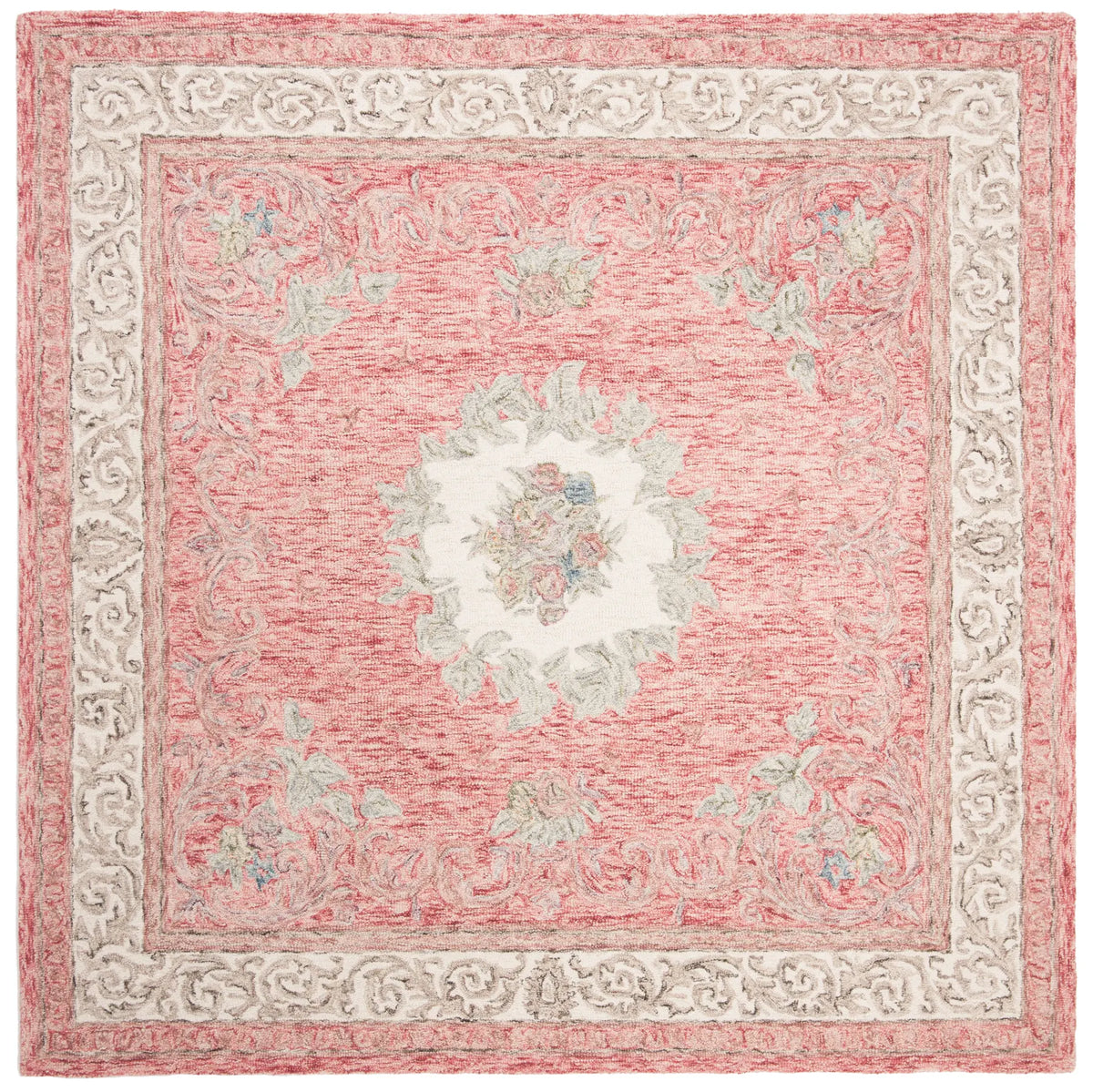 Safavieh Aubusson 6'-0" x 6'-0" Rug in Red / Ivory