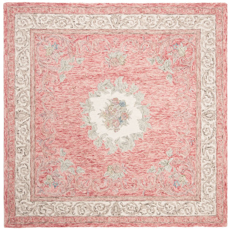 Safavieh Aubusson 6'-0" x 6'-0" Rug in Red / Ivory