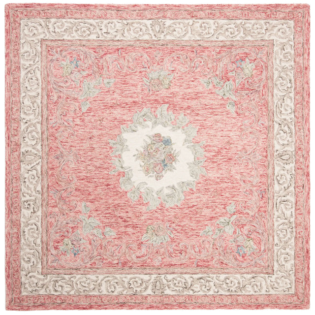 Safavieh Aubusson 6'-0" x 6'-0" Rug in Red / Ivory