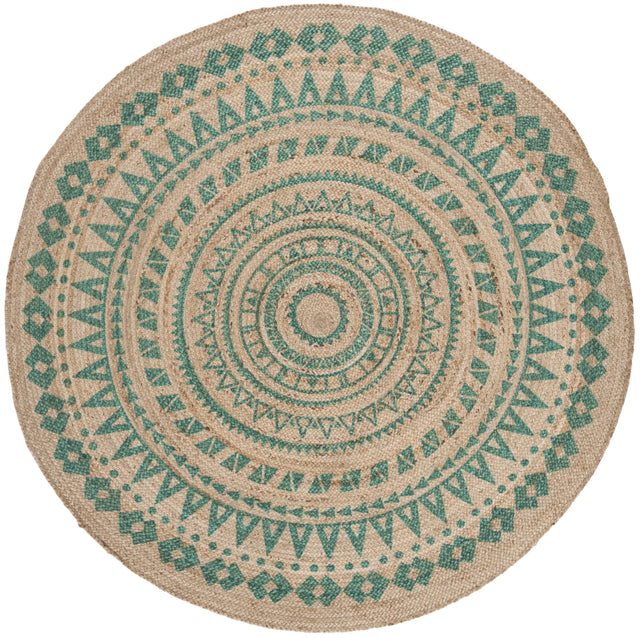 Safavieh Natural Fiber 5'-0" x 5'-0" Rug in Teal / Natural