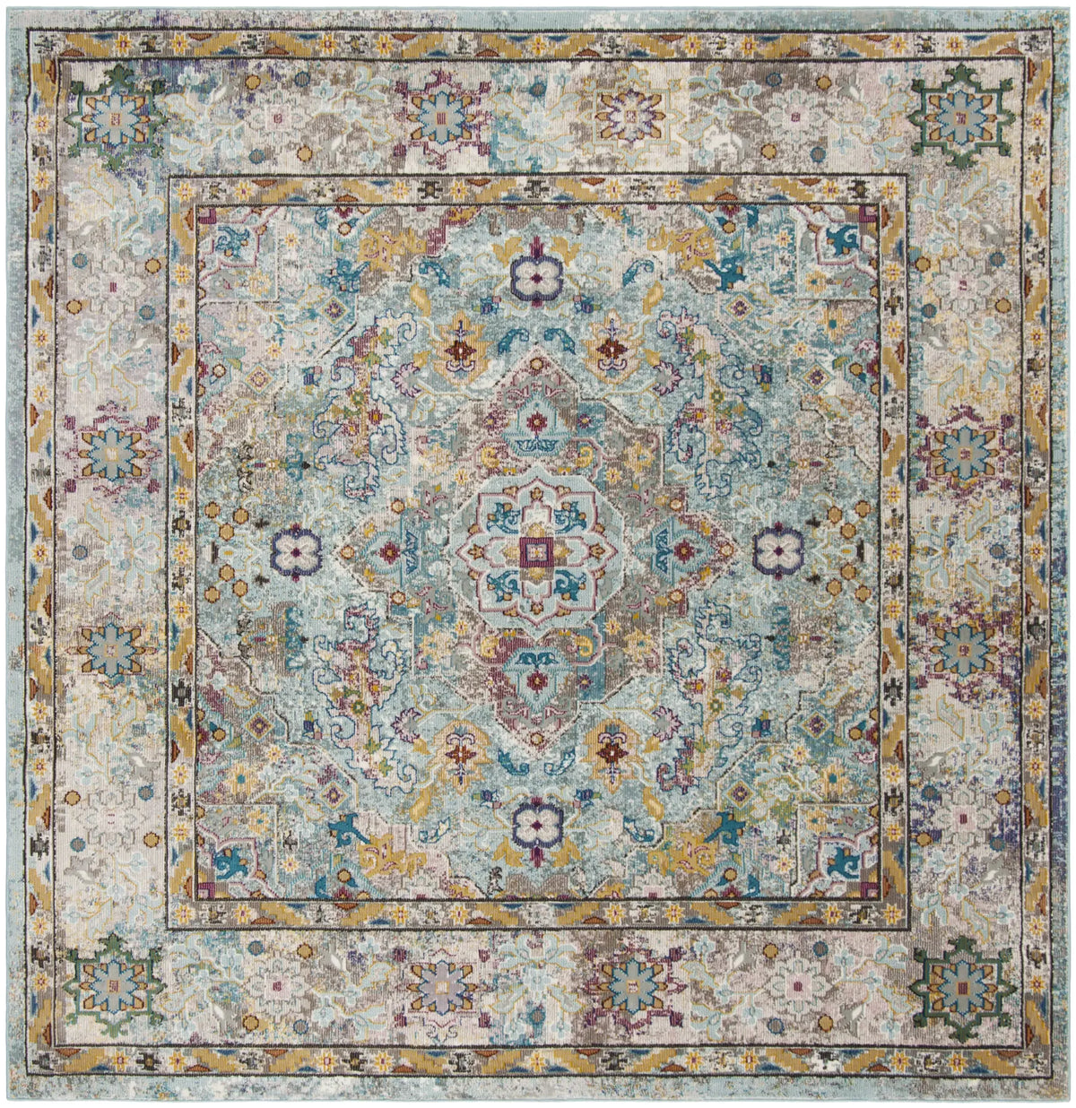Safavieh Aria 6'-5" x 6'-5" Rug in Beige / Blue