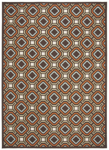 Safavieh Veranda 6'-7" x 9'-6" Rug in Chocolate / Terracotta