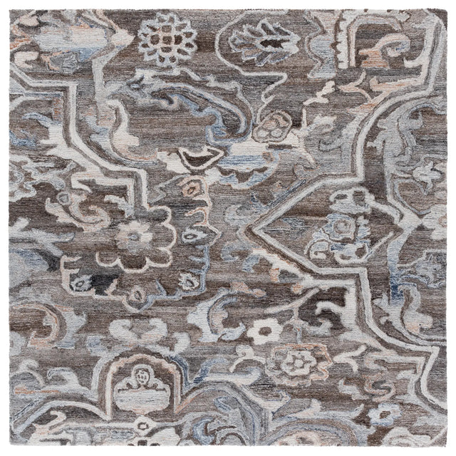 Safavieh Marquee 6'-0" x 6'-0" Rug in Brown / Grey