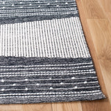 Safavieh Striped Kilim 4'-0" x 6'-0" Rug in Black / Ivory