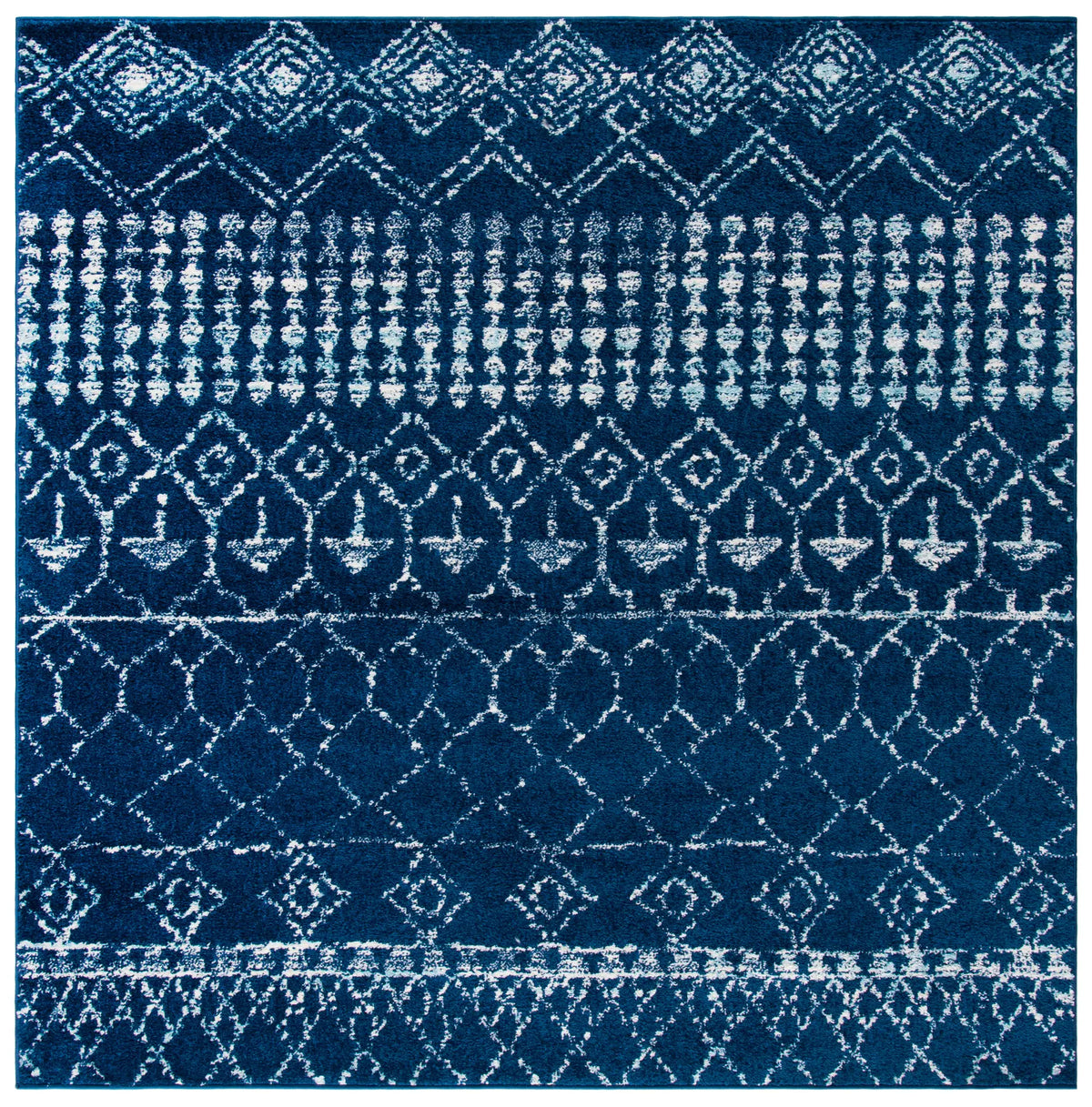 Safavieh Tulum 6'-7" x 6'-7" Rug in Navy / Ivory
