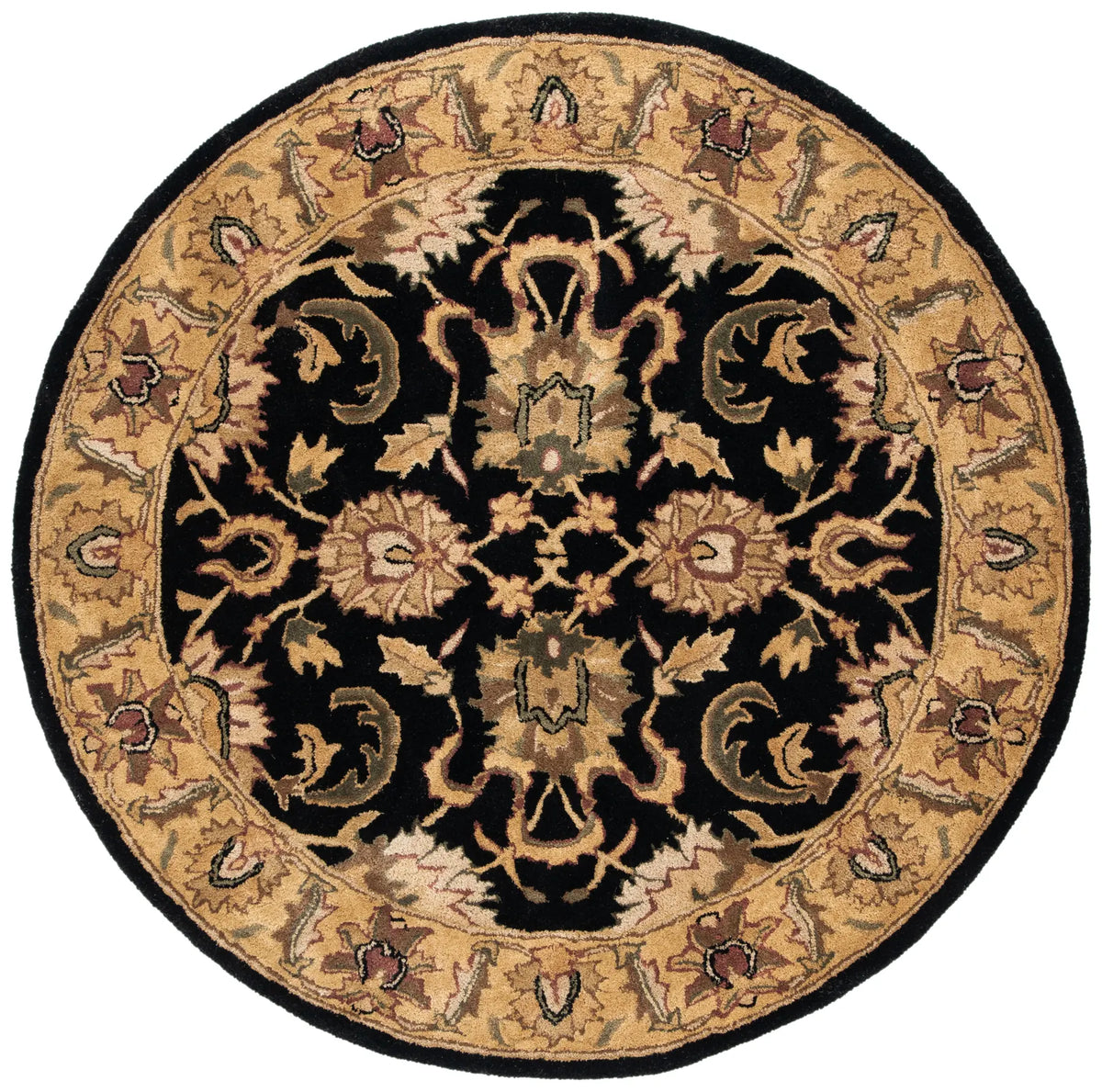 Safavieh Classic 5'-0" x 5'-0" Rug in Black / Gold
