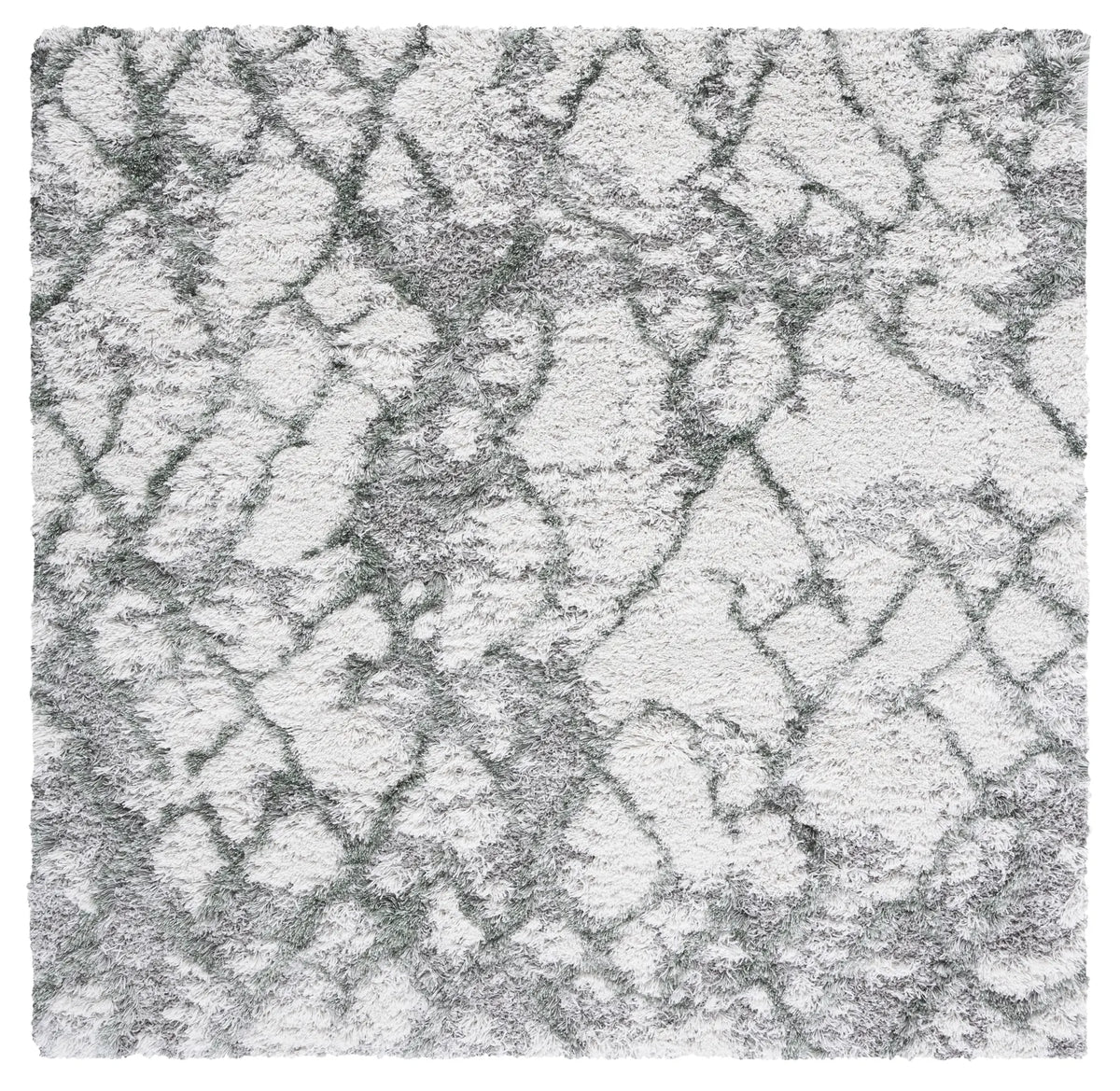 Safavieh Horizon Shag 800 6'-7" x 6'-7" Rug in Ivory / Green