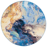 Safavieh Barbados 500 6'-6" x 6'-6" Rug in Blue / Rust Gold