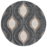 Safavieh Florida Shag 6'-7" x 6'-7" Rug in Grey / Ivory