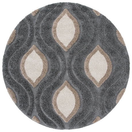 Safavieh Florida Shag 6'-7" x 6'-7" Rug in Grey / Ivory