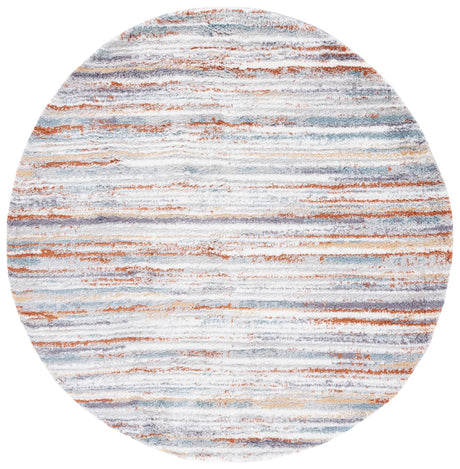 Safavieh Berber Shag 5'-5" x 5'-5" Rug in Blue Rust / Ivory