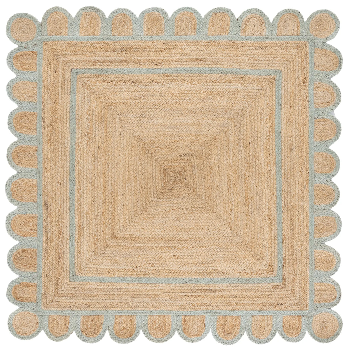 Safavieh Natural Fiber 6'-0" x 6'-0" Rug in Natural / Light Blue