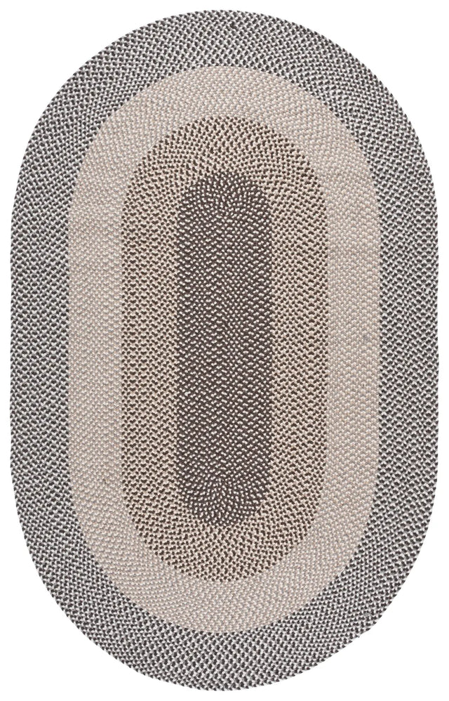 Safavieh Braided Fine Wool 5'-0" x 8'-0" Rug in Brown / Ivory