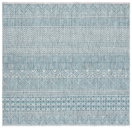 Safavieh Courtyard 6'-7" x 6'-7" Rug in Grey / Teal