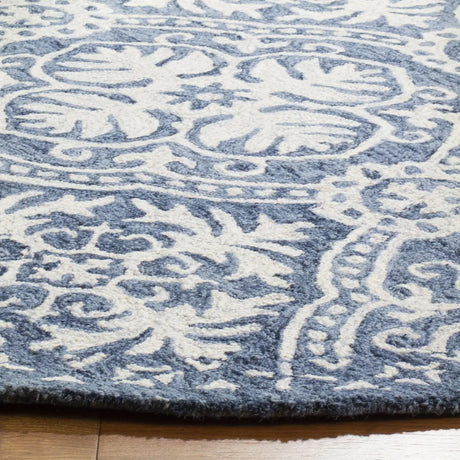 Safavieh Micro-Loop 5'-0" x 5'-0" Rug in Blue / Ivory