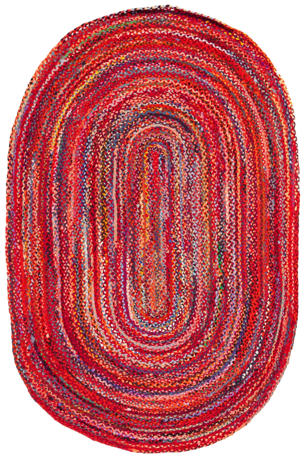 Safavieh Braided 5'-0" x 8'-0" Rug in Rust / Multi