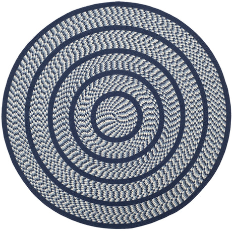 Safavieh Braided 5'-0" x 5'-0" Rug in Ivory / Navy