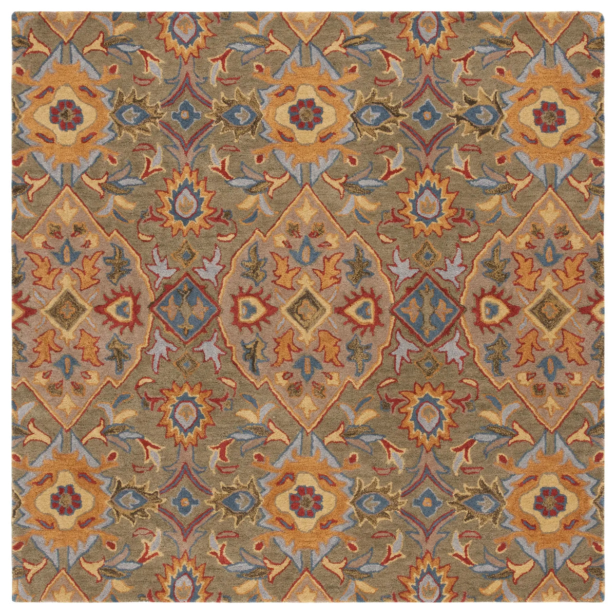 Safavieh Heritage 6'-0" x 6'-0" Rug in Green / Yellow