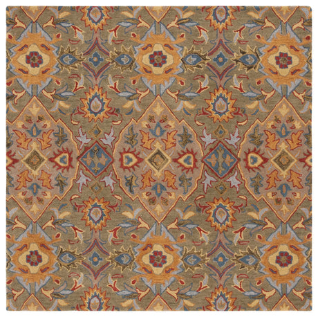 Safavieh Heritage 6'-0" x 6'-0" Rug in Green / Yellow