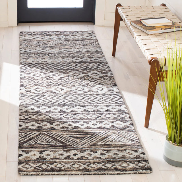 Safavieh Abstract 2'-3" x 10'-0" Rug in Grey / Brown