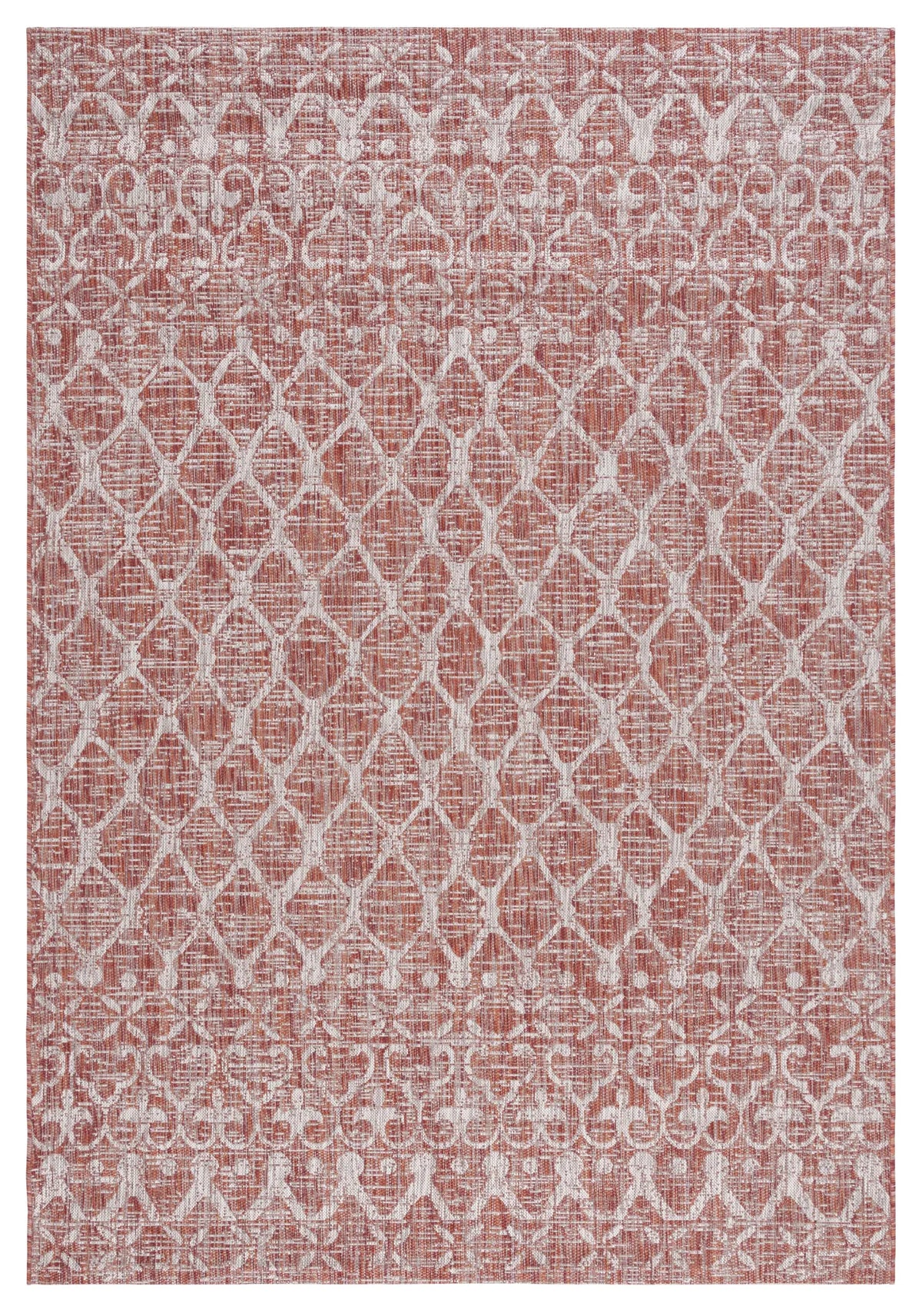 Safavieh Courtyard 6'-7" x 9'-6" Rug in Rust / Grey